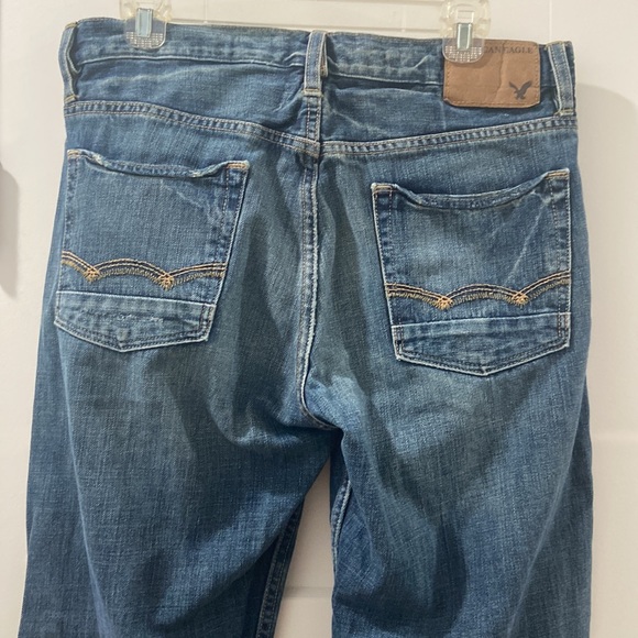 American Eagle men's distressed bootcut denim jeans 33 / 32 33x32 33/32 - Picture 11 of 12